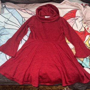Rare Editions Red Cowl-Neck Fit & Flare Dress. Stretchy!